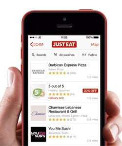 Aplicaciones para restaurantes; JustEat