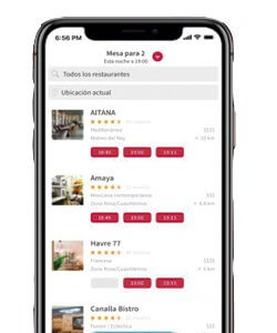 Aplicaciones para restaurantes; OpenTable